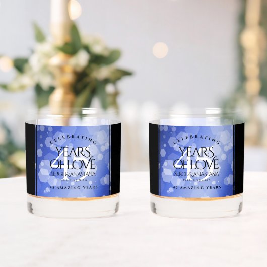 Elegant 45th Sapphire Wedding Jubileum Whisky Glas (Insitu (Huwelijk))