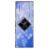 Elegant 45th Sapphire Wedding Jubileum Wijn Cadeautas (Achterkant)