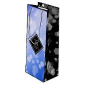 Elegant 45th Sapphire Wedding Jubileum Wijn Cadeautas (Achterkant Gekanteld)