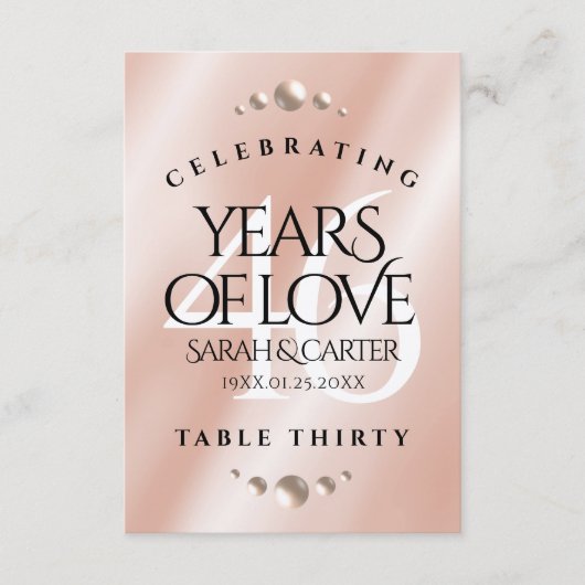 Elegant 46th Pearl Wedding Jubileum Bedankkaart (Voorkant)