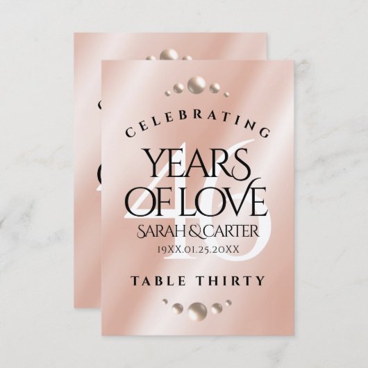 Elegant 46th Pearl Wedding Jubileum Bedankkaart (Voorkant / Achterkant)