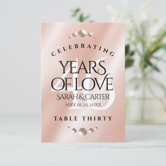 Elegant 46th Pearl Wedding Jubileum Bedankkaart (Staand voorkant)