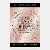 Elegant 46th Pearl Wedding Jubileum Celebration Acryl Bord (Voorkant)