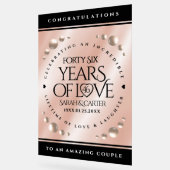 Elegant 46th Pearl Wedding Jubileum Celebration Acryl Bord (Hoek)