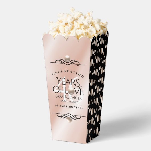 Elegant 46th Pearl Wedding Jubileum Celebration Bedankdoosjes (Popped)