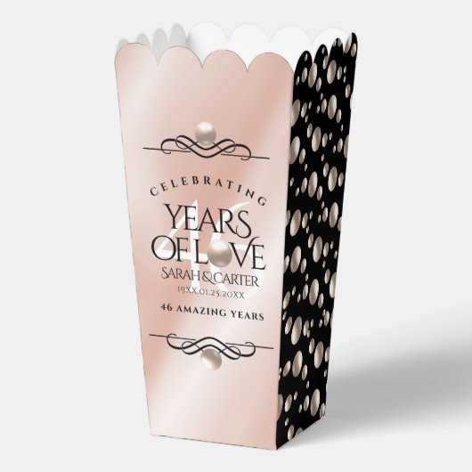 Elegant 46th Pearl Wedding Jubileum Celebration Bedankdoosjes (Voorkant)