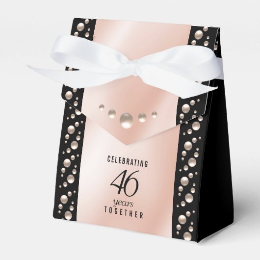 Elegant 46th Pearl Wedding Jubileum Celebration Bedankdoosjes (Voorkant Zijde)