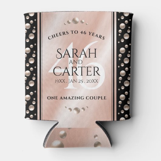 Elegant 46th Pearl Wedding Jubileum Celebration Blikjeskoeler (Voorkant)