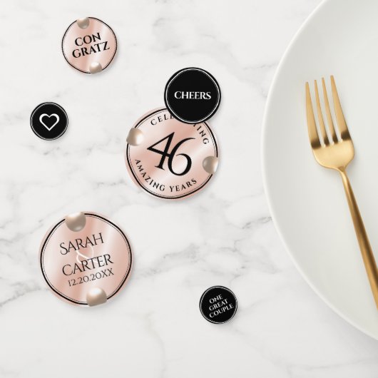 Elegant 46th Pearl Wedding Jubileum Celebration Confetti (Groep)