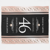 Elegant 46th Pearl Wedding Jubileum Celebration Fleece Deken (Voorkant (Horizontaal))