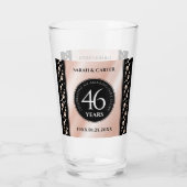 Elegant 46th Pearl Wedding Jubileum Celebration Glas (Achterkant)