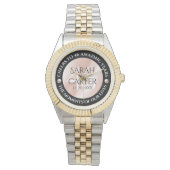 Elegant 46th Pearl Wedding Jubileum Celebration Horloge (Voorkant)