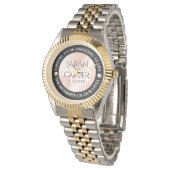 Elegant 46th Pearl Wedding Jubileum Celebration Horloge (Gekanteld)