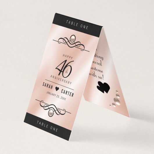 Elegant 46th Pearl Wedding Jubileum Celebration Kaart (Voorkant)