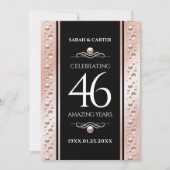 Elegant 46th Pearl Wedding Jubileum Celebration Kaart (Voorkant)