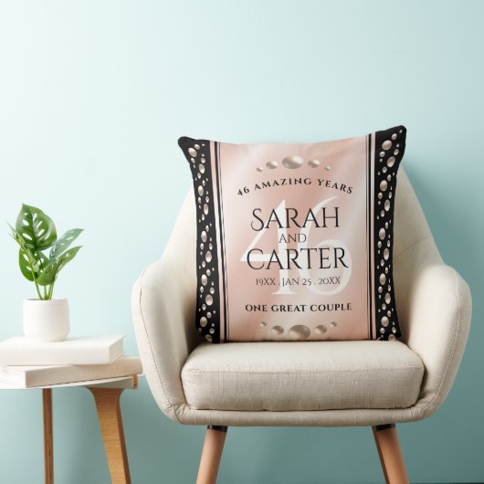Elegant 46th Pearl Wedding Jubileum Celebration Kussen (Stoel)