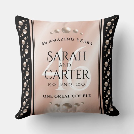 Elegant 46th Pearl Wedding Jubileum Celebration Kussen (Achterkant)