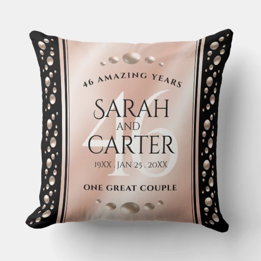 Elegant 46th Pearl Wedding Jubileum Celebration Kussen (Voorkant)