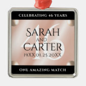 Elegant 46th Pearl Wedding Jubileum Celebration Metalen Ornament (Voorkant)