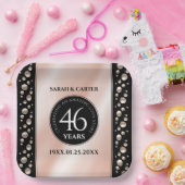 Elegant 46th Pearl Wedding Jubileum Celebration Papieren Bordje (Feest)