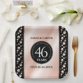 Elegant 46th Pearl Wedding Jubileum Celebration Papieren Bordje