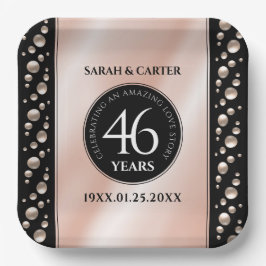 Elegant 46th Pearl Wedding Jubileum Celebration Papieren Bordje
