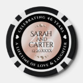 Elegant 46th Pearl Wedding Jubileum Celebration Poker Chips (Achterkant)