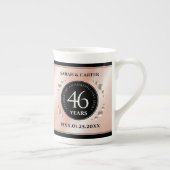 Elegant 46th Pearl Wedding Jubileum Celebration Porselein Kop (Rechts)