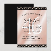 Elegant 46th Pearl Wedding Jubileum Celebration Save The Date (Voorkant / Achterkant)