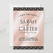 Elegant 46th Pearl Wedding Jubileum Celebration Save The Date (Voorkant)