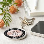 Elegant 46th Pearl Wedding Jubileum Celebration Sleutelhanger (Zijkant)