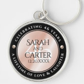 Elegant 46th Pearl Wedding Jubileum Celebration Sleutelhanger (Voorkant)