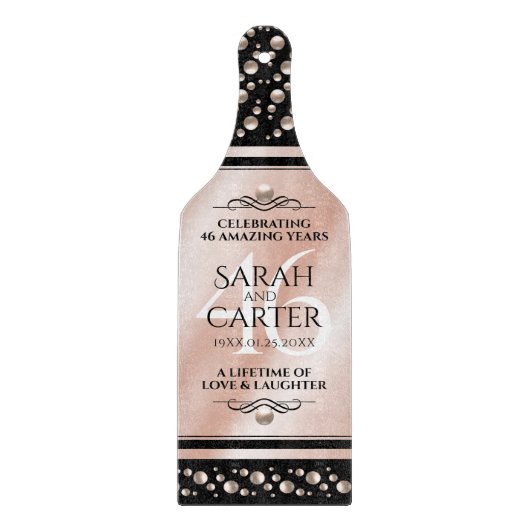 Elegant 46th Pearl Wedding Jubileum Celebration Snijplank (Voorkant)