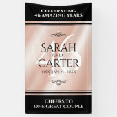 Elegant 46th Pearl Wedding Jubileum Celebration Spandoek (Verticaal)