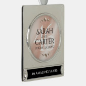 Elegant 46th Pearl Wedding Jubileum Celebration Verzilverd Banner Ornament (Rechts)