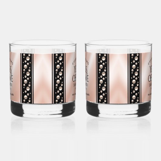 Elegant 46th Pearl Wedding Jubileum Celebration Whisky Glas (Links)