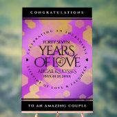 Elegant 47th Amethyst Wedding Jubileum Acryl Bord (Neutraal)