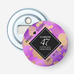 Elegant 47th Amethyst Wedding Jubileum Button Flesopener