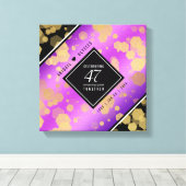Elegant 47th Amethyst Wedding Jubileum Canvas Afdruk (Insitu (Houten vloer))