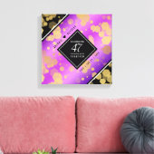 Elegant 47th Amethyst Wedding Jubileum Canvas Afdruk (Insitu (Woonkamer))
