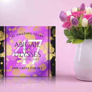 Elegant 47th Amethyst Wedding Jubileum Canvas Afdruk