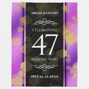 Elegant 47th Amethyst Wedding Jubileum Fleece Deken