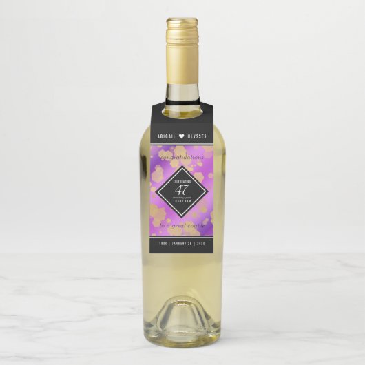 Elegant 47th Amethyst Wedding Jubileum Flessenhanger (Op fles)