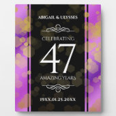 Elegant 47th Amethyst Wedding Jubileum Fotoplaat (Voorkant)