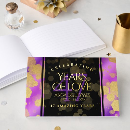 Elegant 47th Amethyst Wedding Jubileum Gastenboek