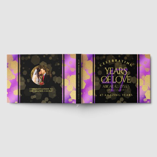 Elegant 47th Amethyst Wedding Jubileum Gastenboek (Volledig)