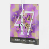 Elegant 47th Amethyst Wedding Jubileum Glas Ornament (Voorkant links)