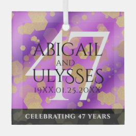 Elegant 47th Amethyst Wedding Jubileum Glas Ornament