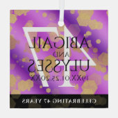 Elegant 47th Amethyst Wedding Jubileum Glas Ornament (Achterkant)