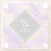 Elegant 47th Amethyst Wedding Jubileum Glazen Onderzetter (Achterkant)